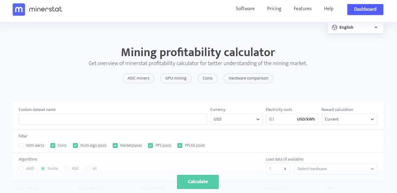 Crypto mining profitability calculator | MinerStat. Get insight into crypto mining market with MinerStat profitability calculator. Learn details and view estimated profits for AMD and Nvidia GPUs, and ASICs.