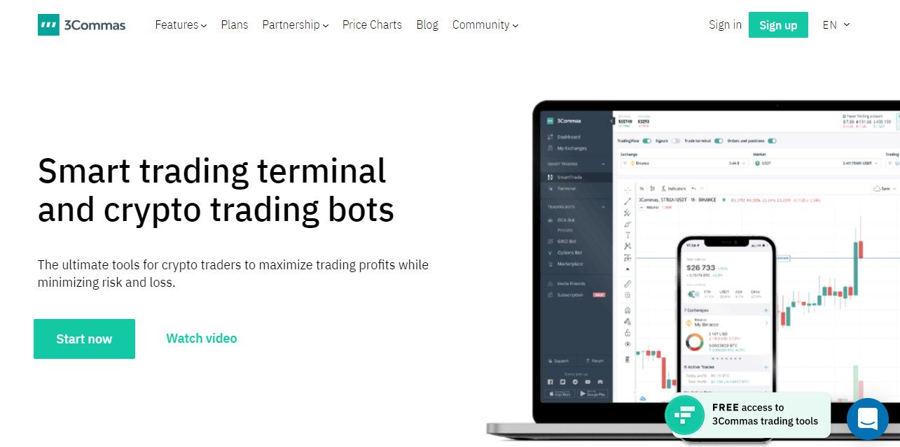 3Commas - Crypto Trading Bot Automated Altcoin/Bitcoin Platform. 3Commas Crypto Trading Platform - Smart tools for cryptocurrency investors, Useful information about smart trading and crypto trading bots