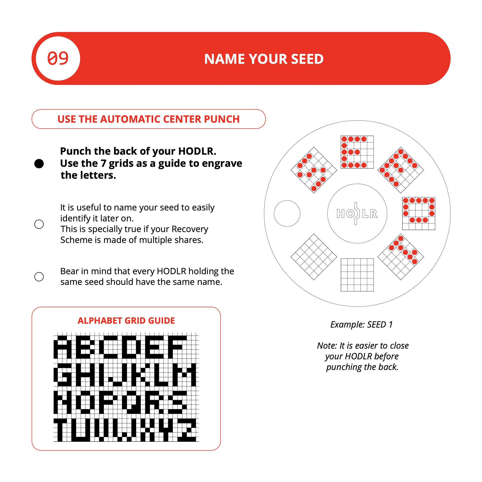 HODLR Disks Protocol - Step 9 - Name your seed