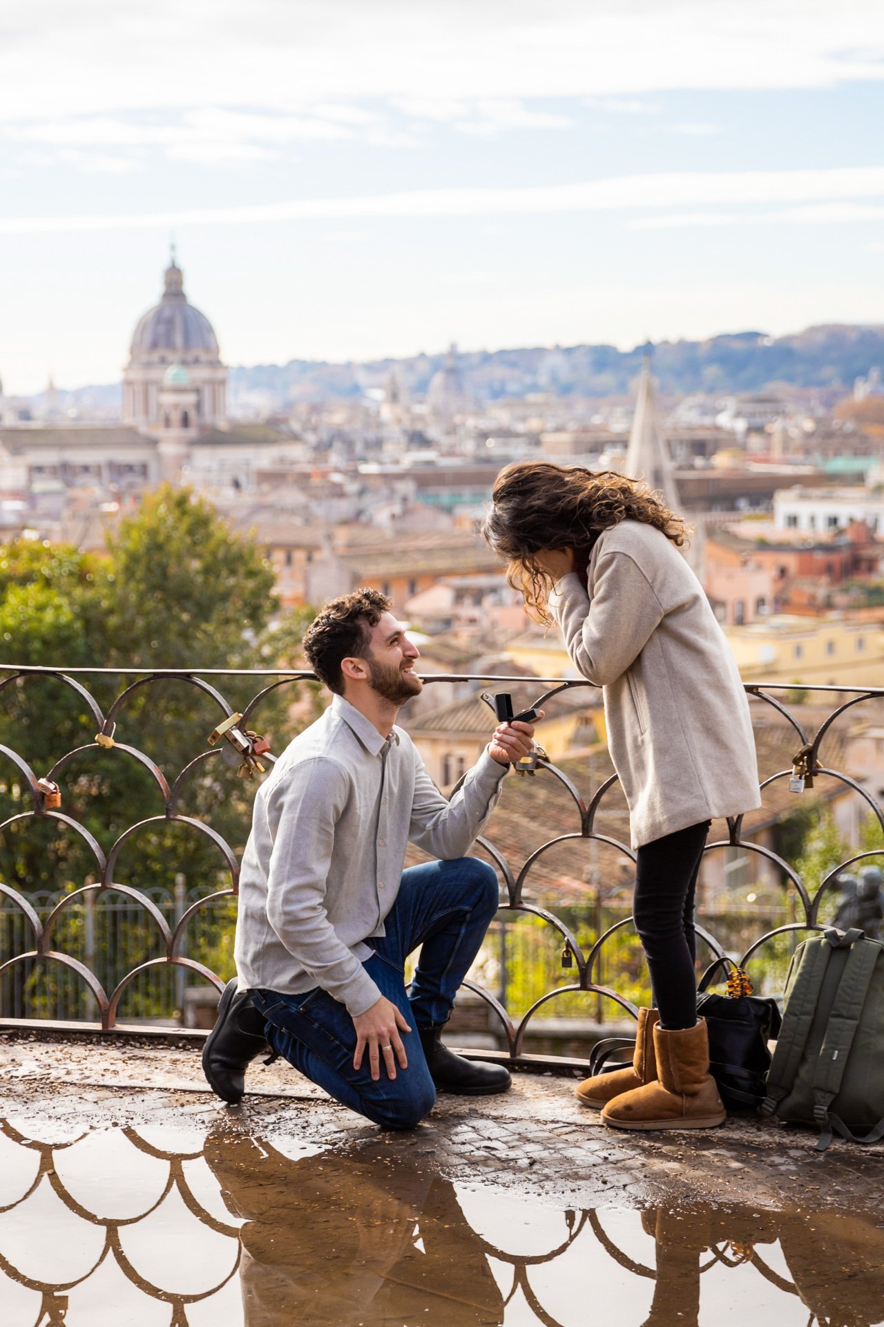 Rome surprise proposal and engagement photos