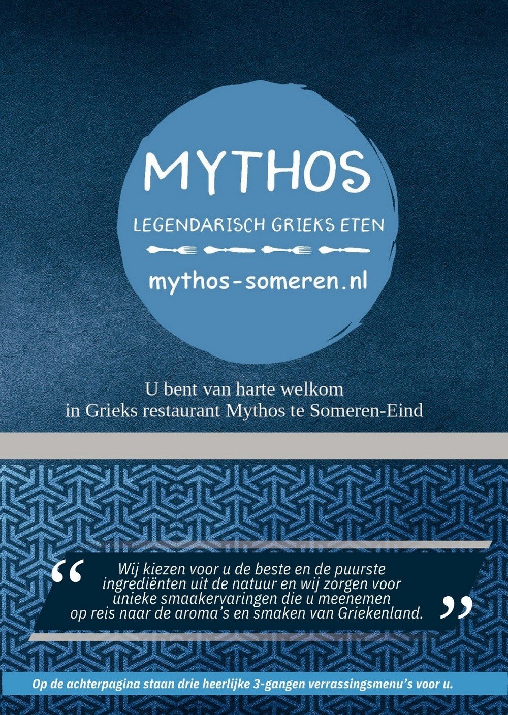 Menu - Mythos Grieks restaurant Someren-Eind