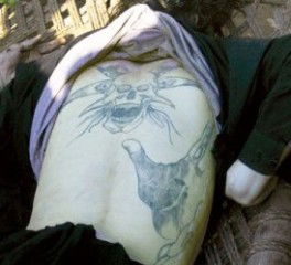 One of the killed terrorist with Tattoo on his back