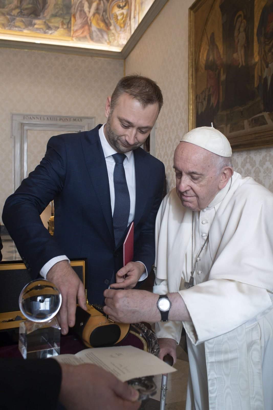 Pope Francis is looking at the Biatec Watch