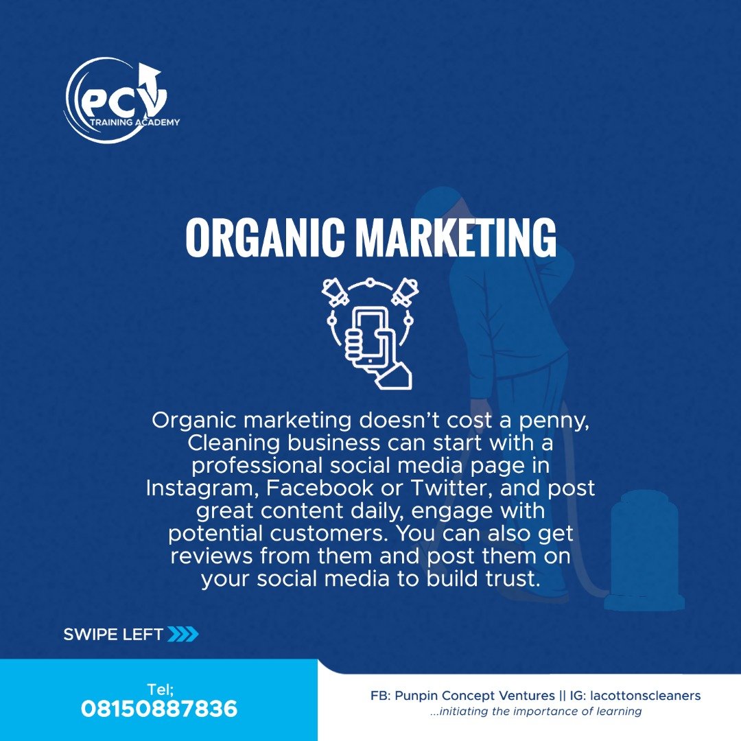 Organic marketing for cleaning business