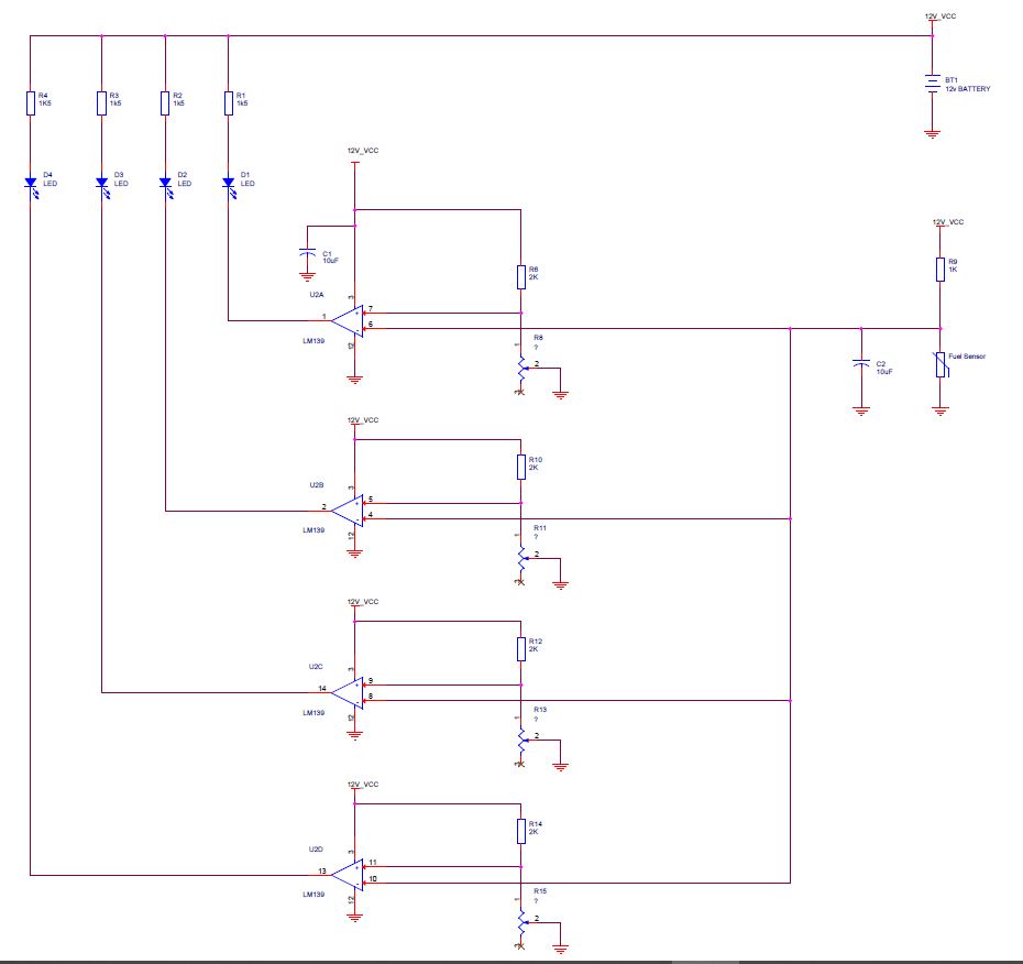 Circuit diagram for calibration of fuel tank sensor - Teptronic Ltd