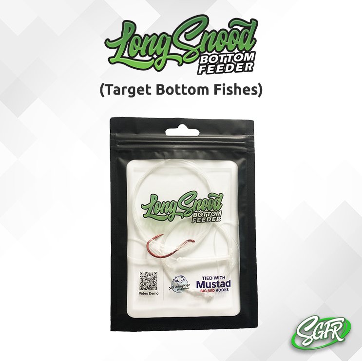 Long Snood Bottom Feeder  Tied with Mustad Big Red Hooks