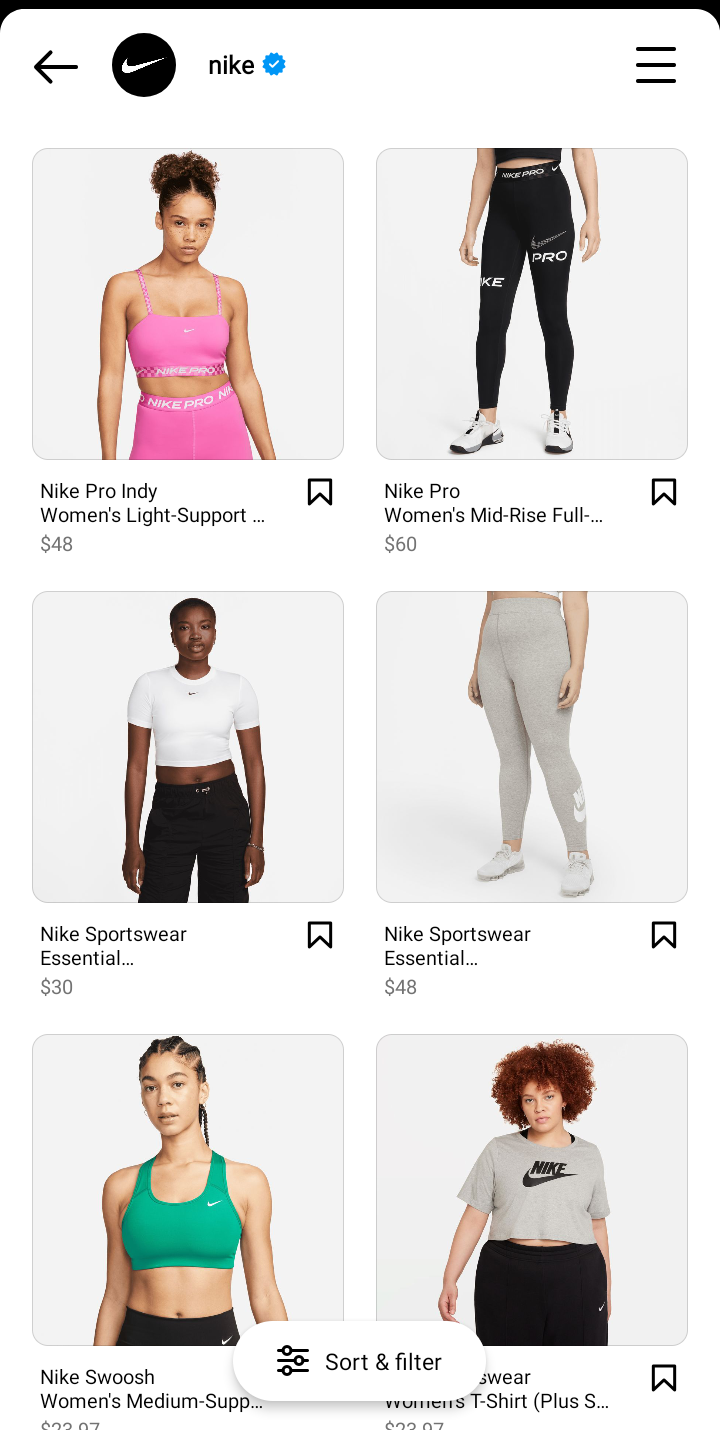 Nike on Instagram shop