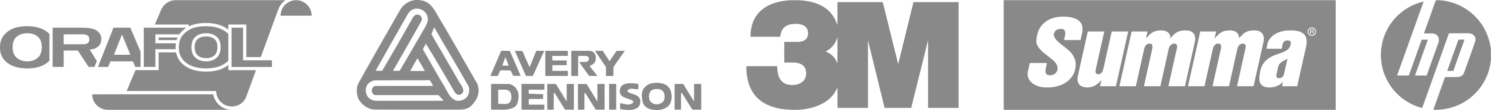 Logo Orafol, Avery Dennison, 3M, SUMMA, HP