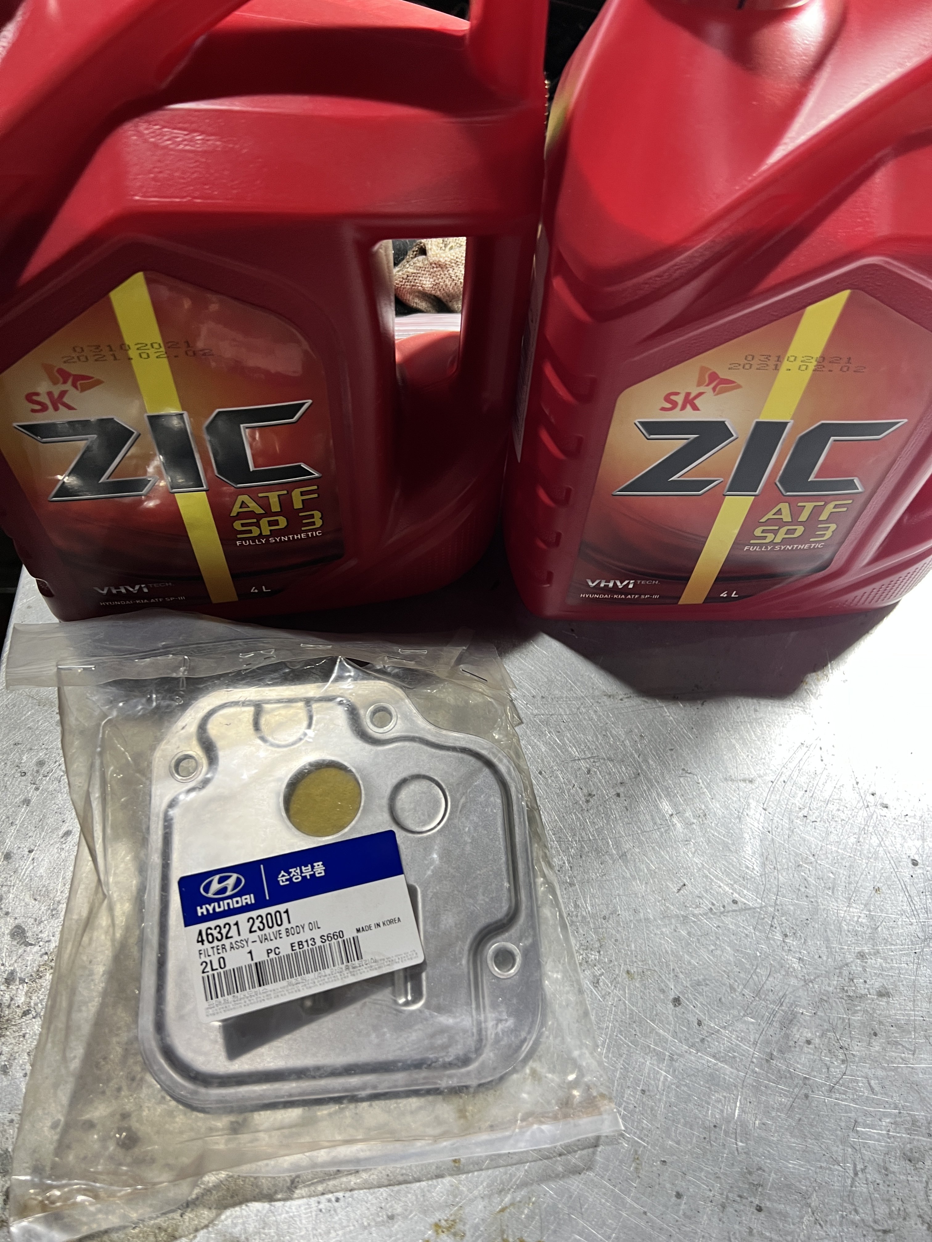 Масло ZIC ATF SP3 и фильтр акпп Hyundai 4632123001