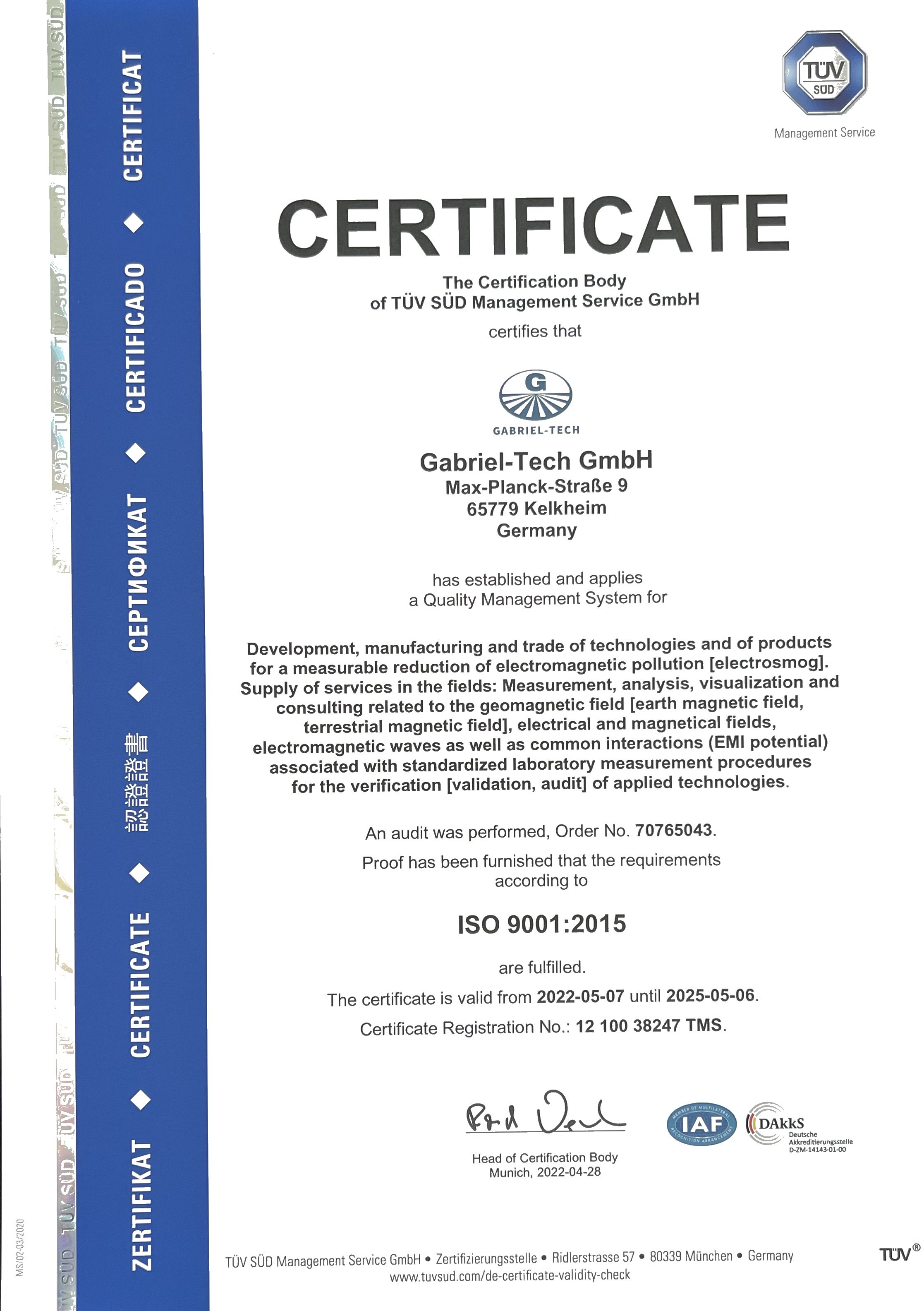 Gabriel-Technologie FR - Entreprise certifiée ISO 9001:2015