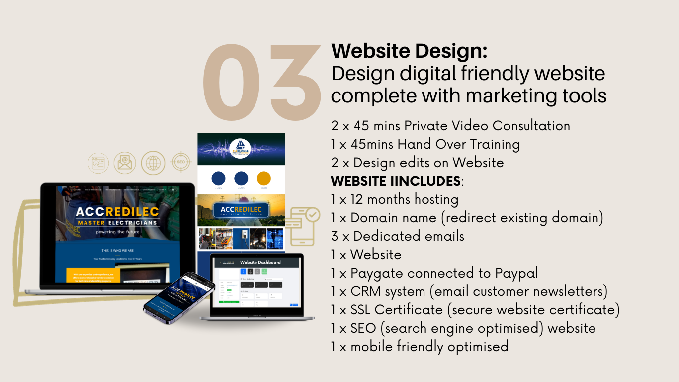 website design that fully integrates with your business or personal brand