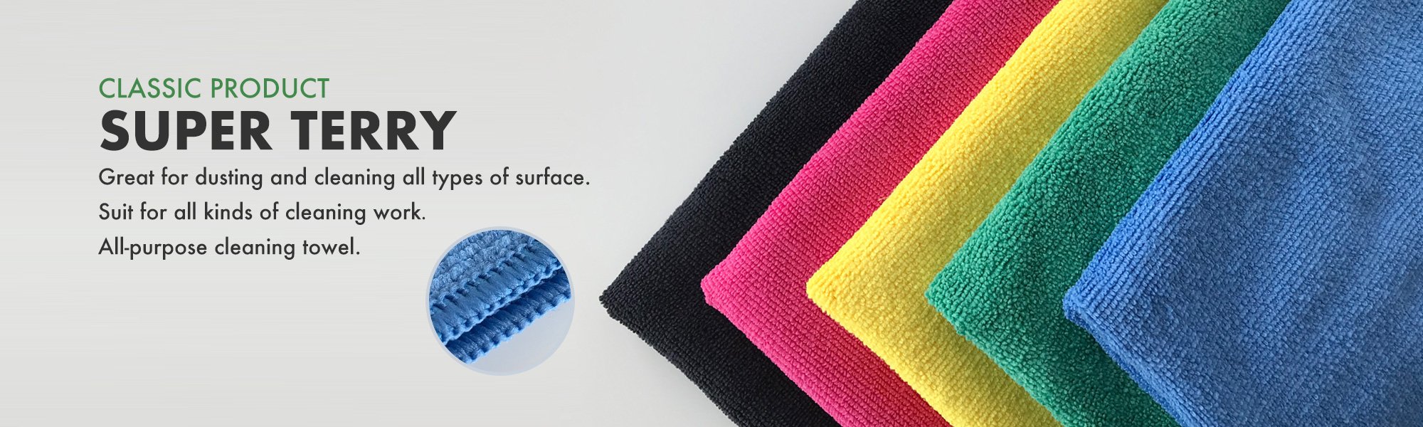 rPET Microfiber Terry Cloth for universal cleaning