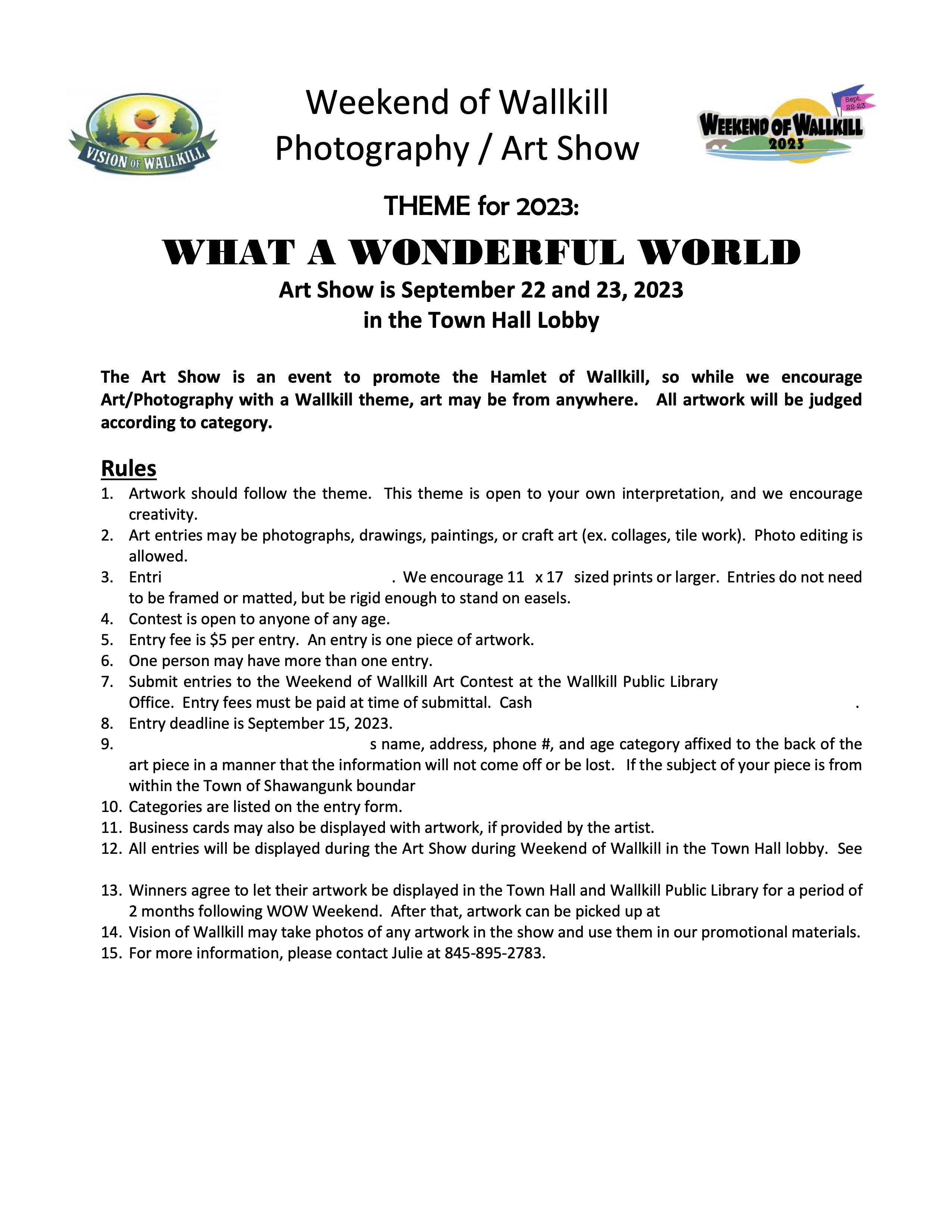 Weekend of Wallkill- Sept. 22 & 23, 2023 - Vision of Wallkill