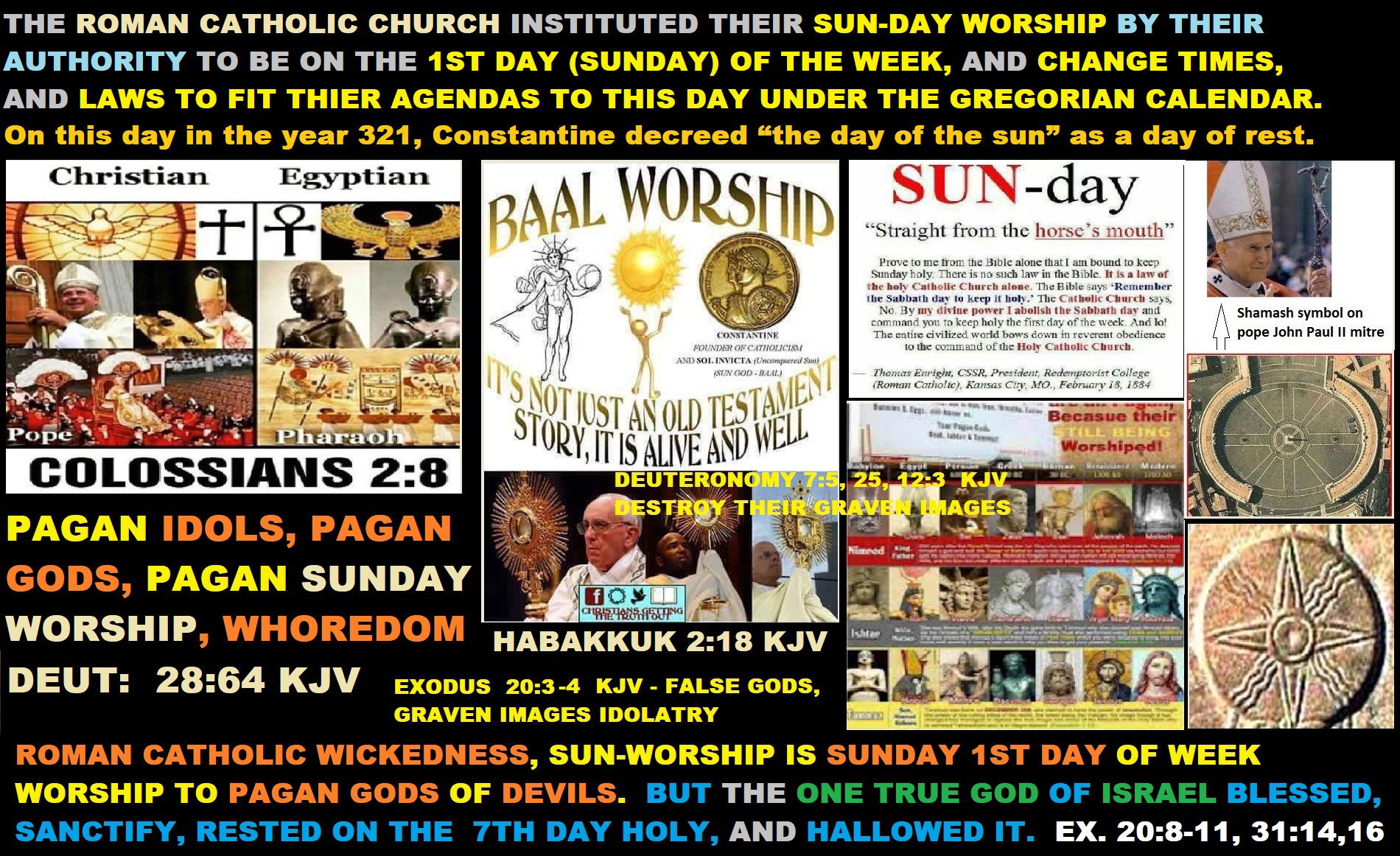 PAGAN WORSHIP IDOLATRY & FALSE GODS Saints of Yahawah