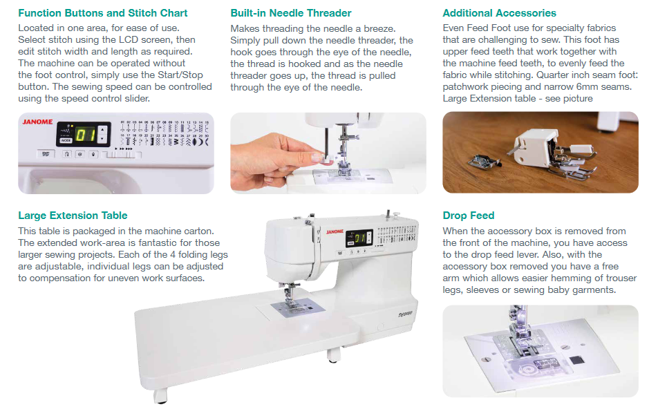Janome DC2030 computerised sewing machine The Sewing Machine Company
