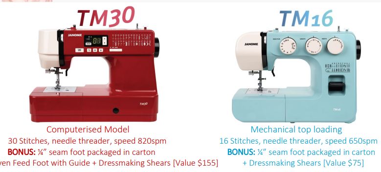 Janome TM30 Sewing Machine - The Sewing Machine Company