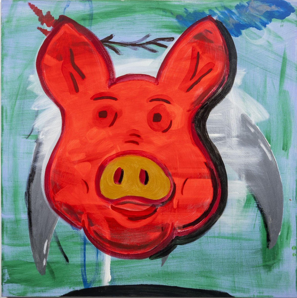Sivan Pig, 2023, acrylic on canvas, 100x100 cm