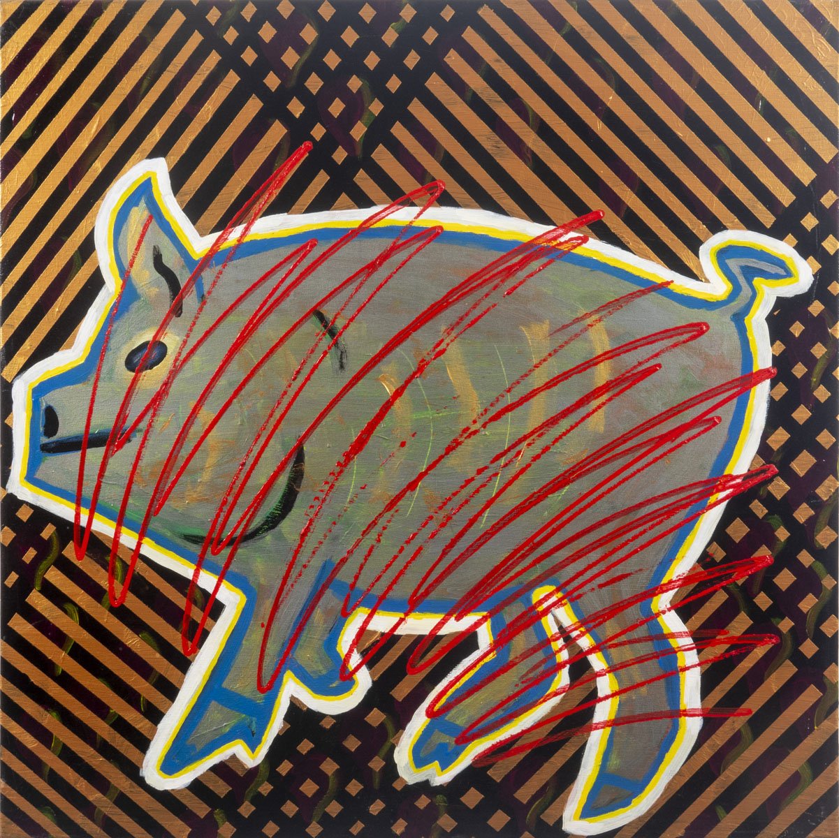 Kislev Pig, 2023, acrylic on canvas, 100x100 cm