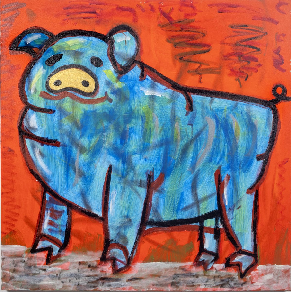 Iyar Pig, 2022, acrylic on canvas, 100x100 cm
