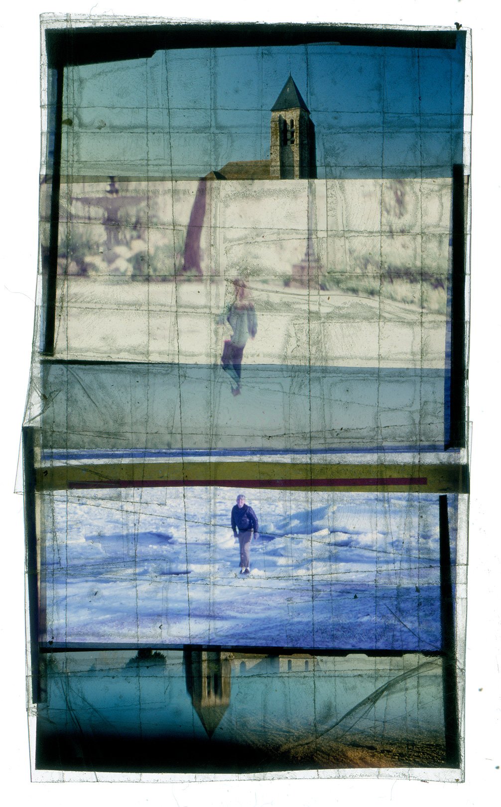 Alexandre Cruz Sesper, Never Been on the Snow, but Always Walked on Thin Glass, found negatives collage, 2018