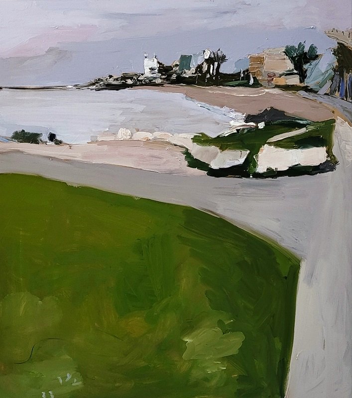 Boaz Noy, Our Beaches, 2023, oil on linen, 90x80 cm