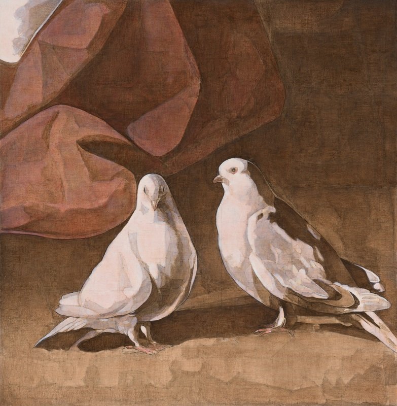 Yossi Mark, Composition (after Zurbarán), 2022-2023, oil on canvas, 70x68 cm