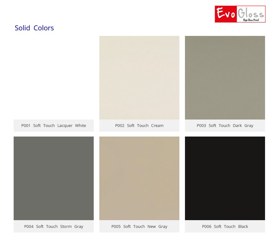 Selection MDF in acrylic finishes