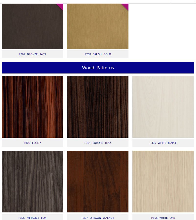 Selection MDF in acrylic finishes