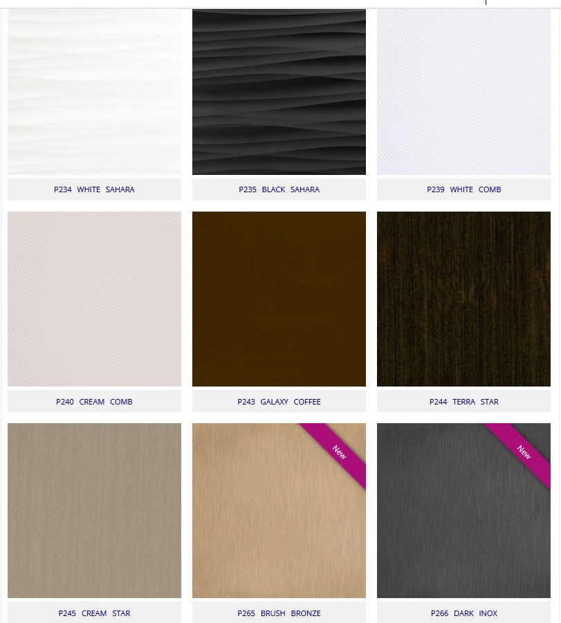Selection MDF in acrylic finishes