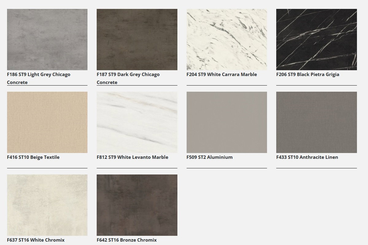 Selection embossed & smooth melamines