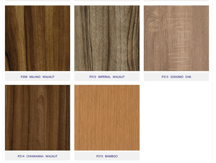 Selection MDF in acrylic finishes