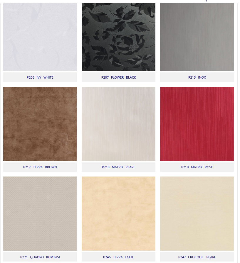 Selection MDF in acrylic finishes