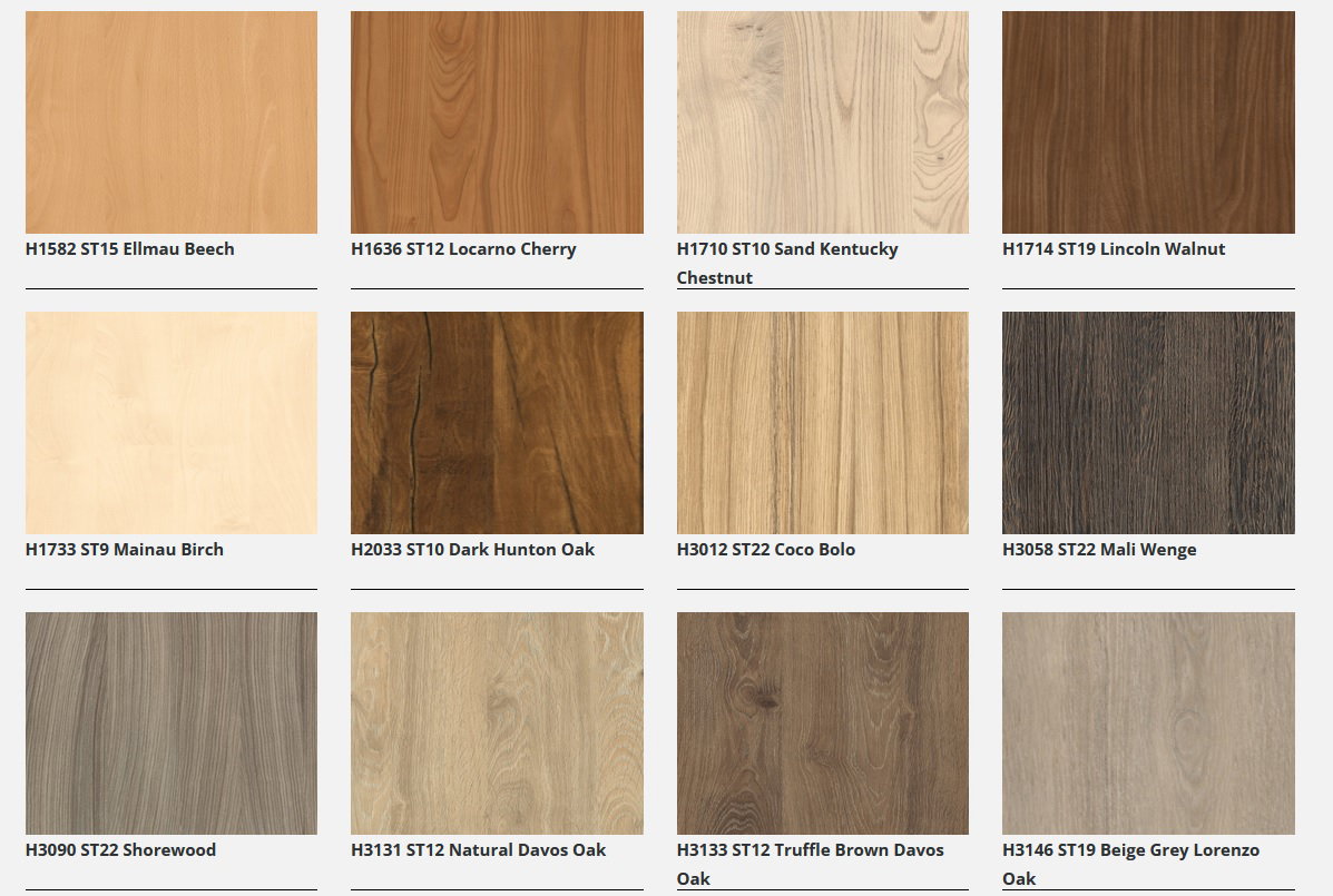 Selection embossed & smooth melamines