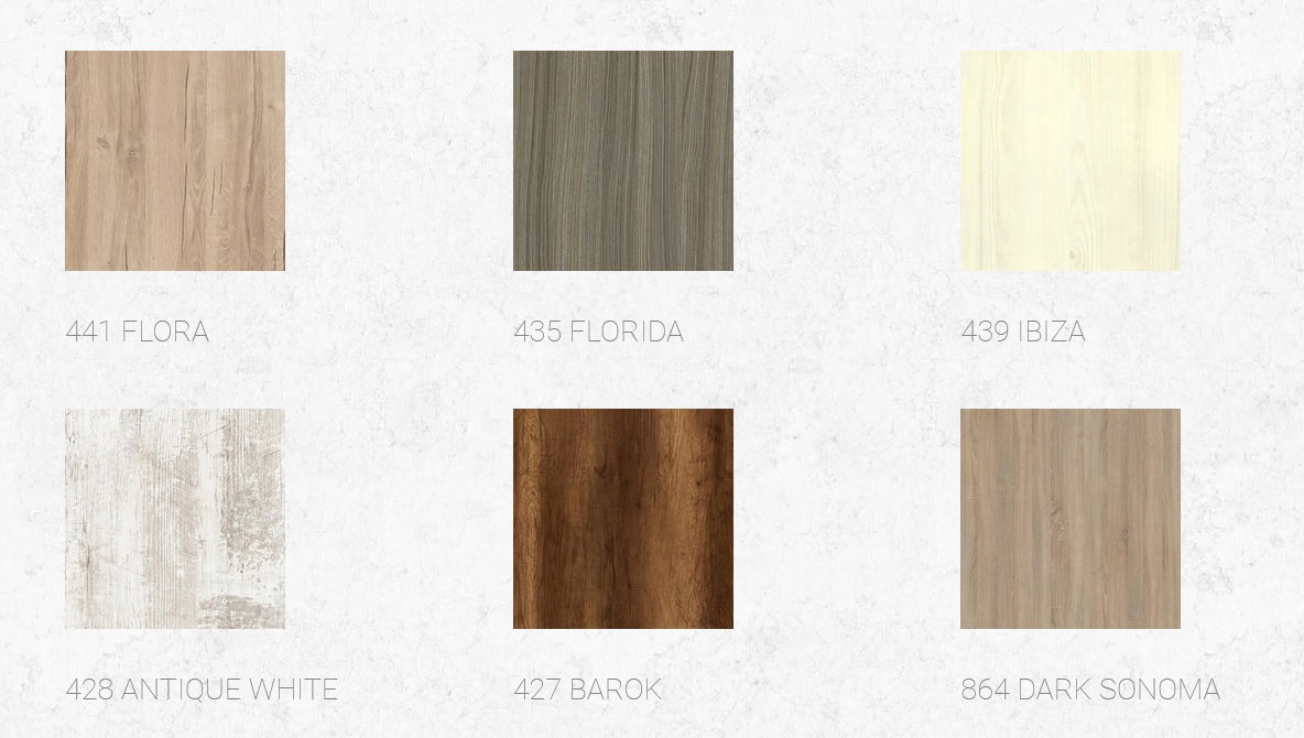 Selection embossed & smooth melamines