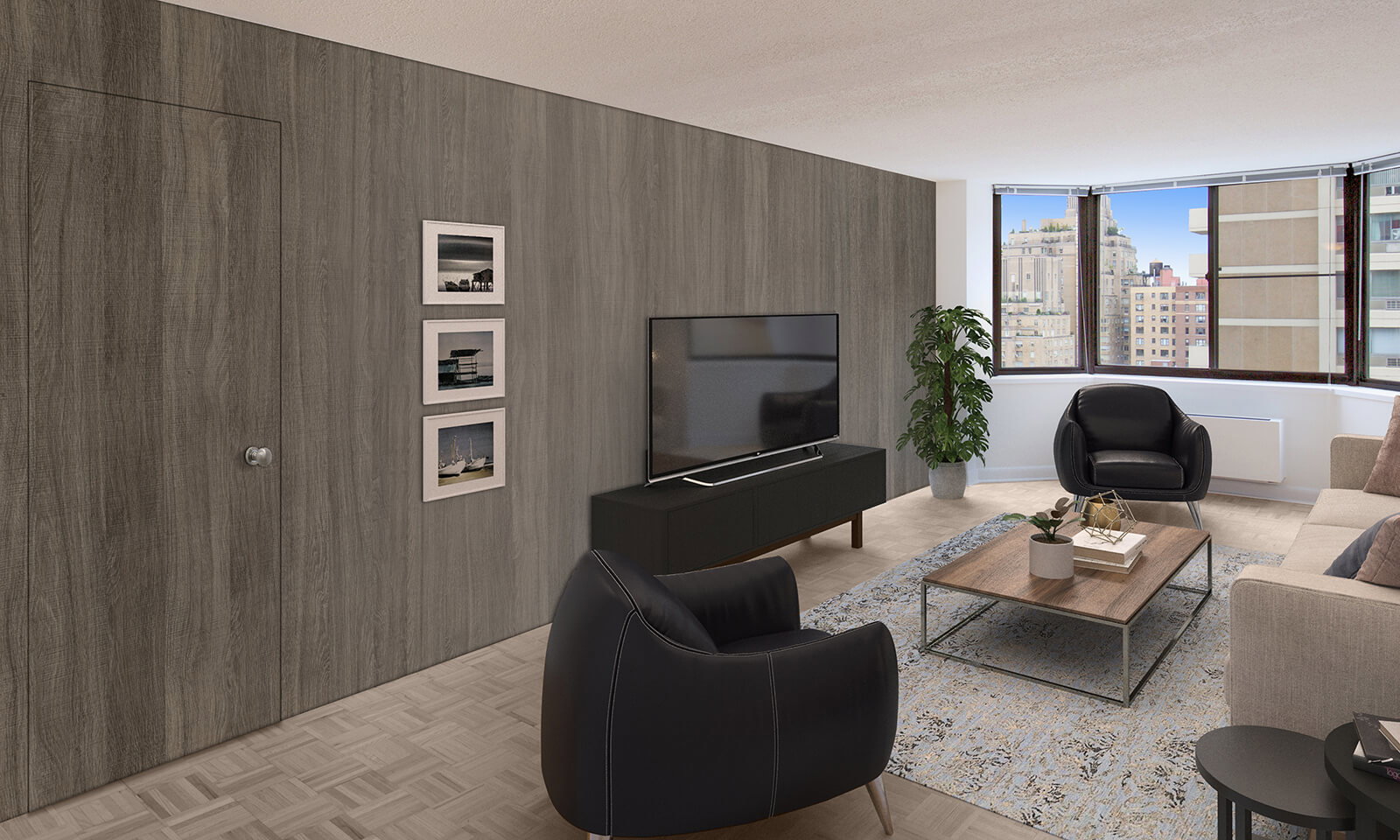 Εσωτερικές πόρτες με κρυφή κάσα αλουμινίου χωνευτή στον τοίχο.