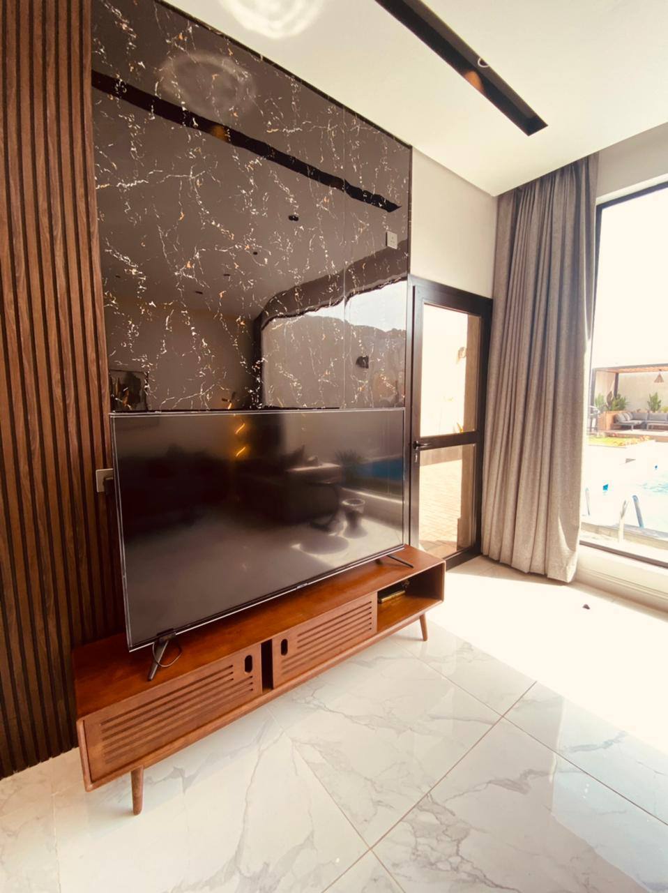 Chalet with water games