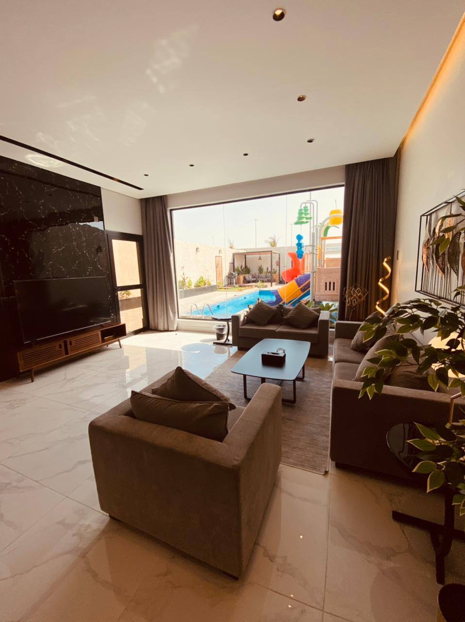 Chalet with water games