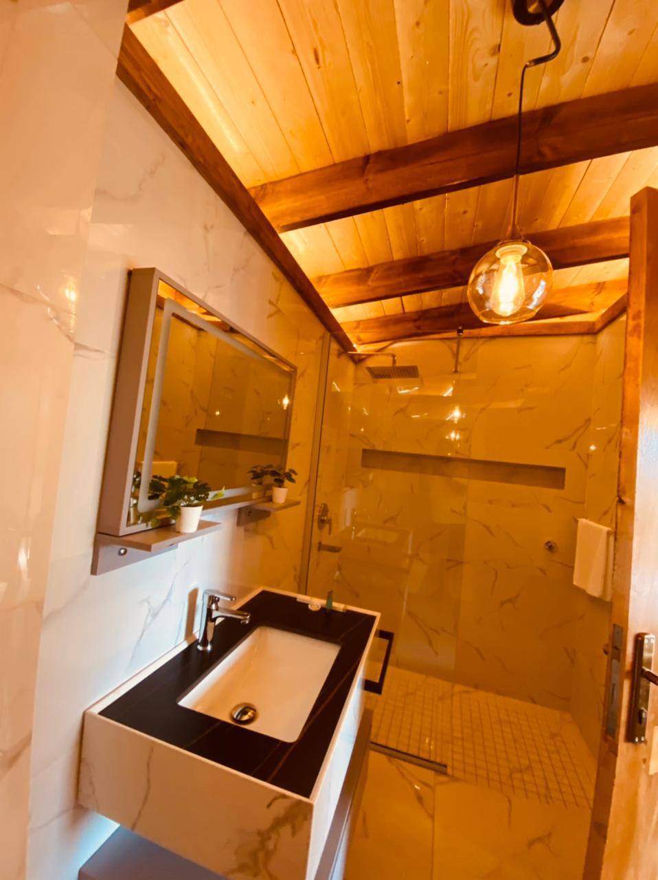 Rustic cottage with garden and pool view