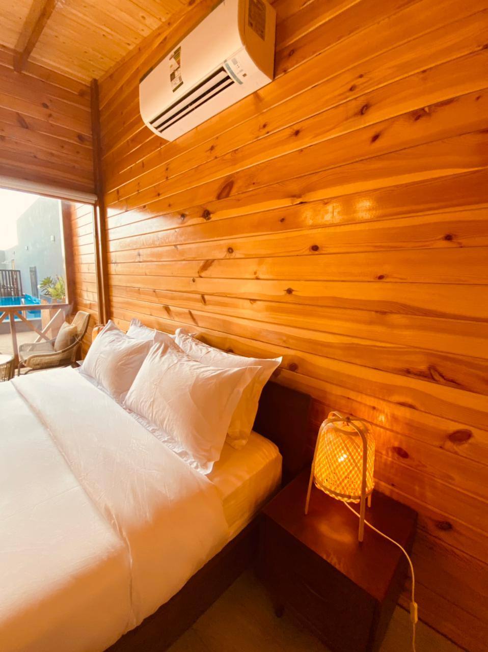 Rustic cottage with garden and pool view