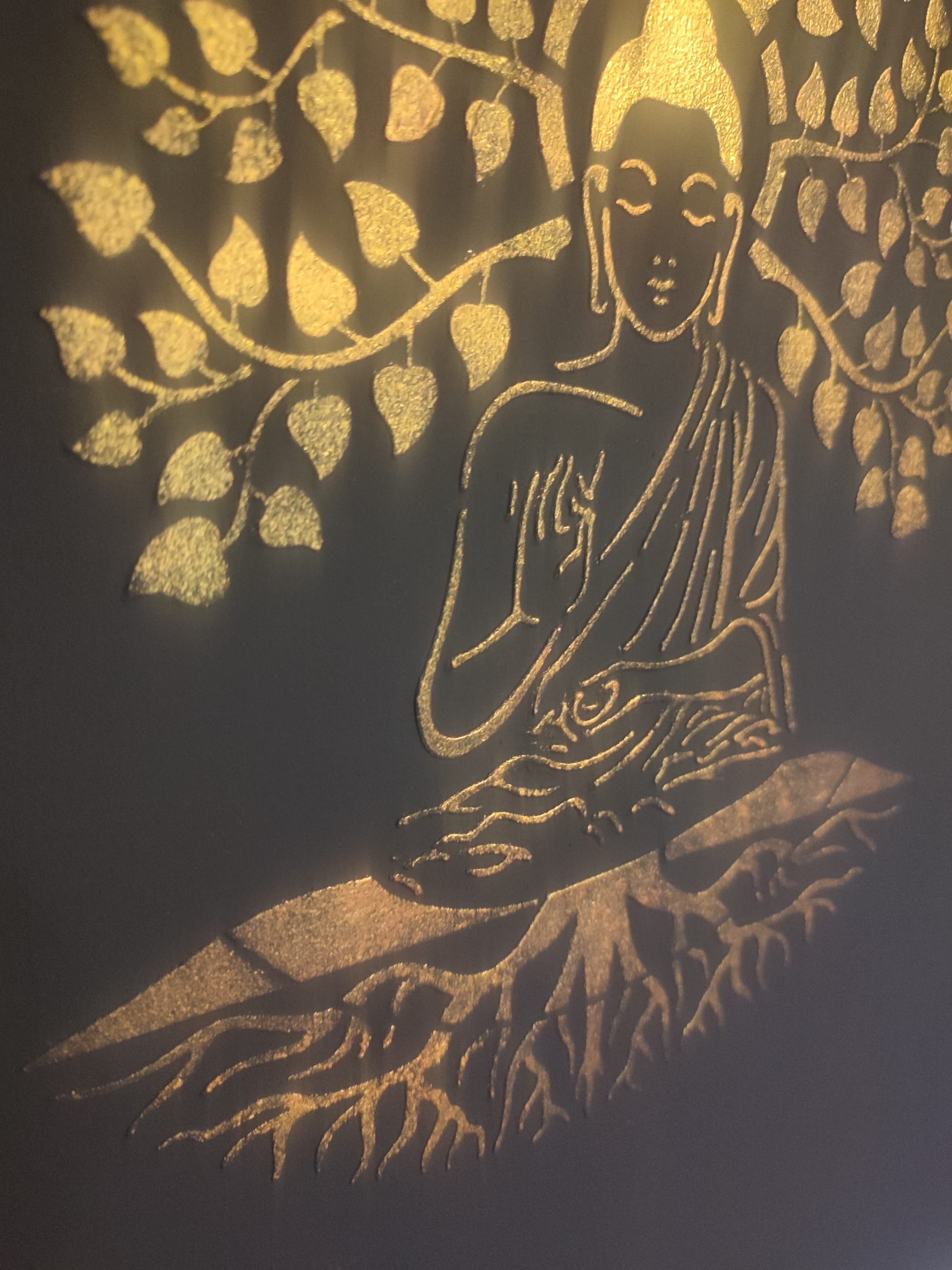 Arany Buddha dekorfal minta