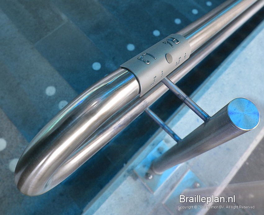 Braille handrail signs