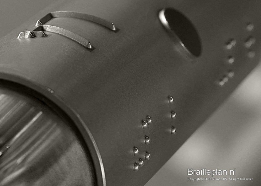 Braille handrail signs