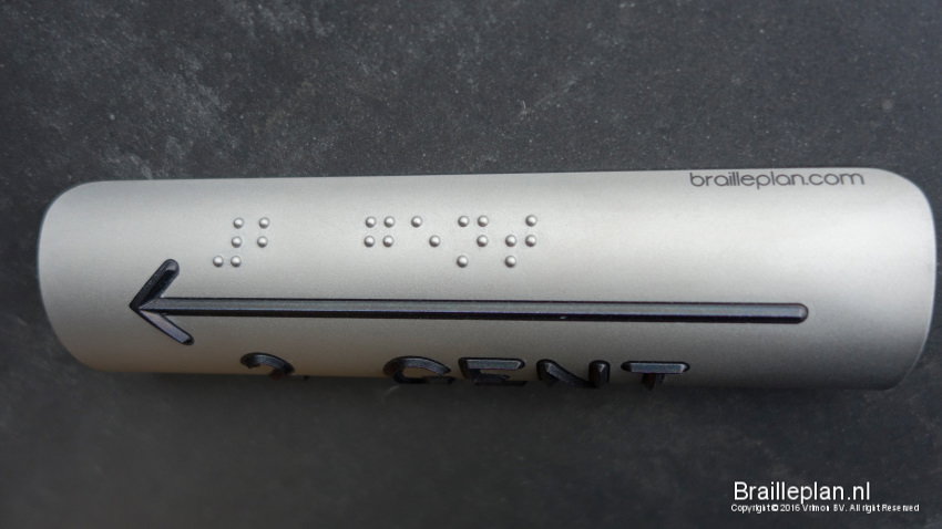 Braille handrail signs