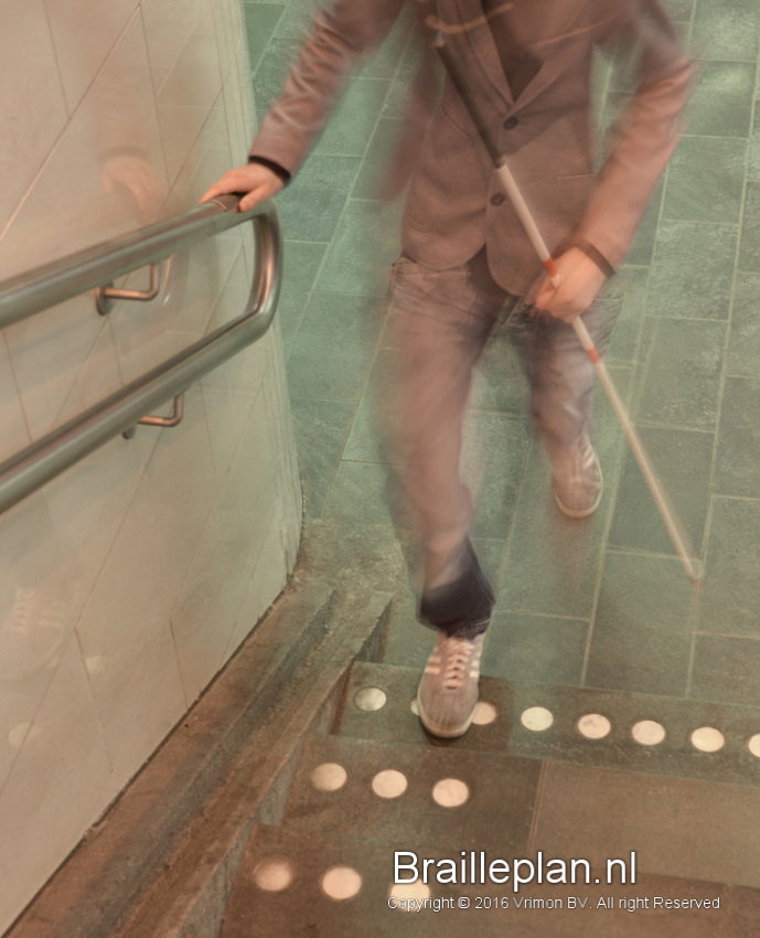 Braille handrail signs