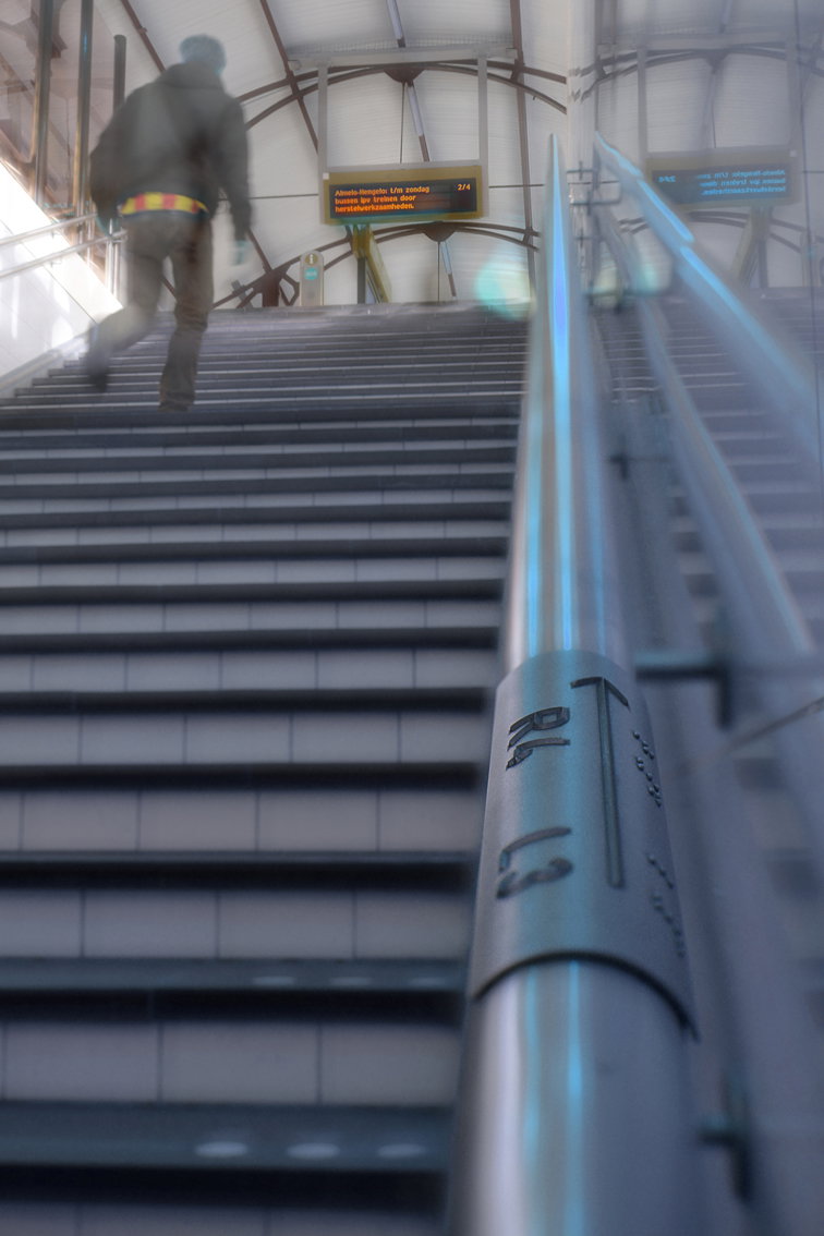 Braille handrail signs