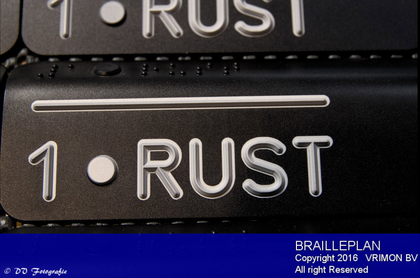 Braille handrail signs