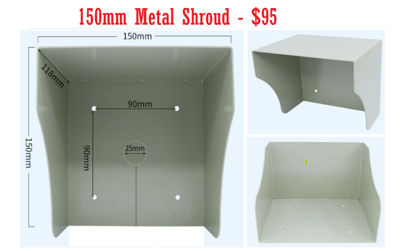 150mm Steel Rain Cover Shroud for keypad, Intercom, Card Reader, Access Control $95