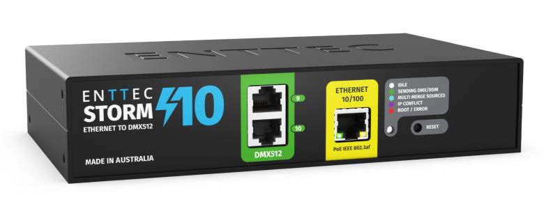 Storm10 - Kompak 10 alam semesta DMX melalui Ethernet ke Konverter DMX/RDM