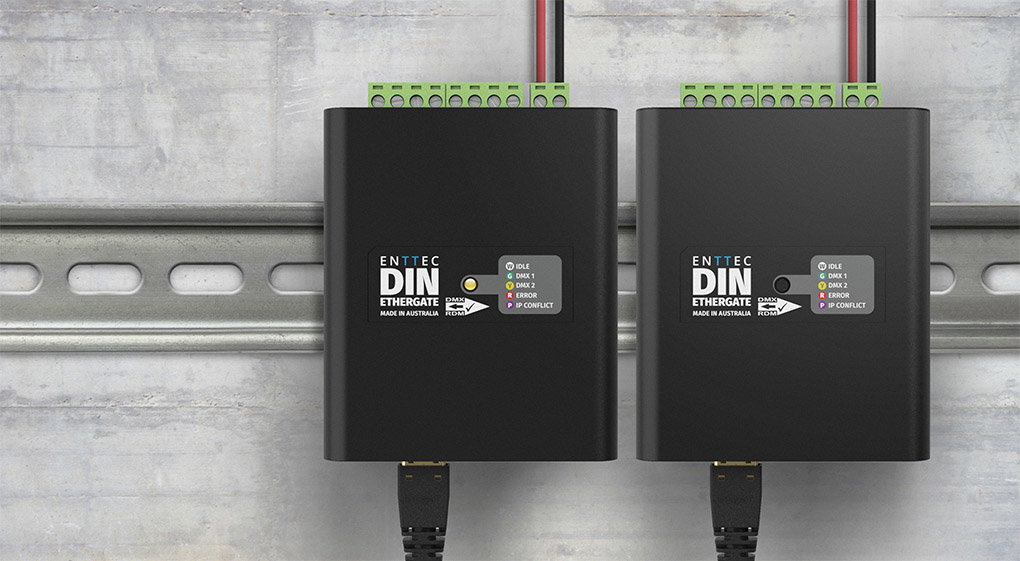 DIN Ethergate - 2 Universe DMX melalui Ethernet ke Konverter DMX/RDM
