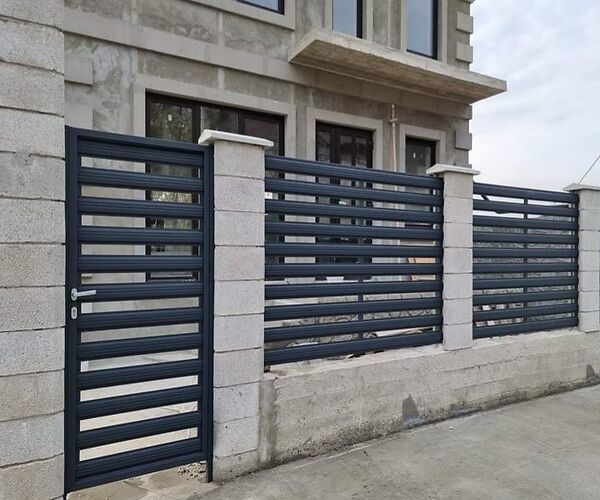 Metal slatted fences